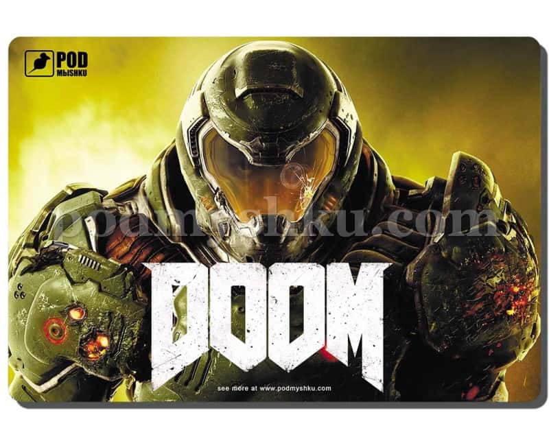 Doom. Размер 32 см х 22 см. Геймерский коврик для мыши. - фото 1