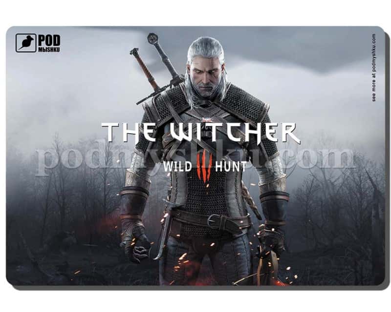 The Witcher. Размер 32 см х 22 см. Геймерский коврик для мыши. - фото 1