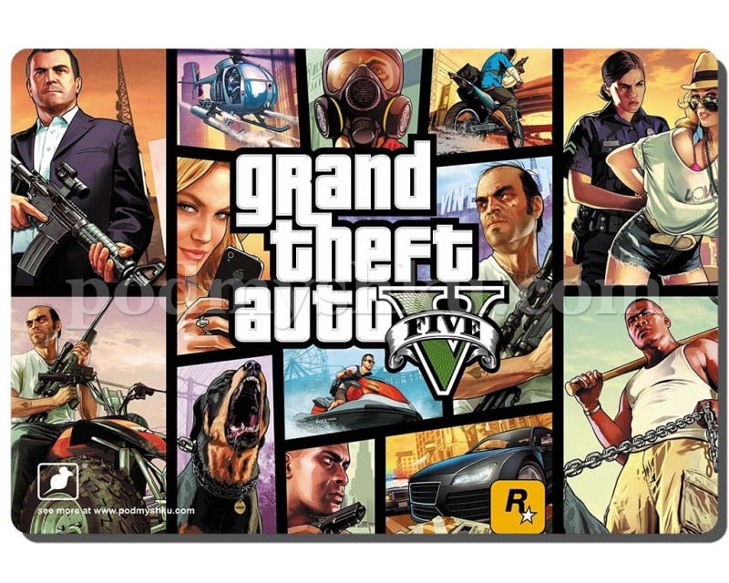 GTA 5. Розмір 32 см х 22 см. Геймерський килимок для миші.